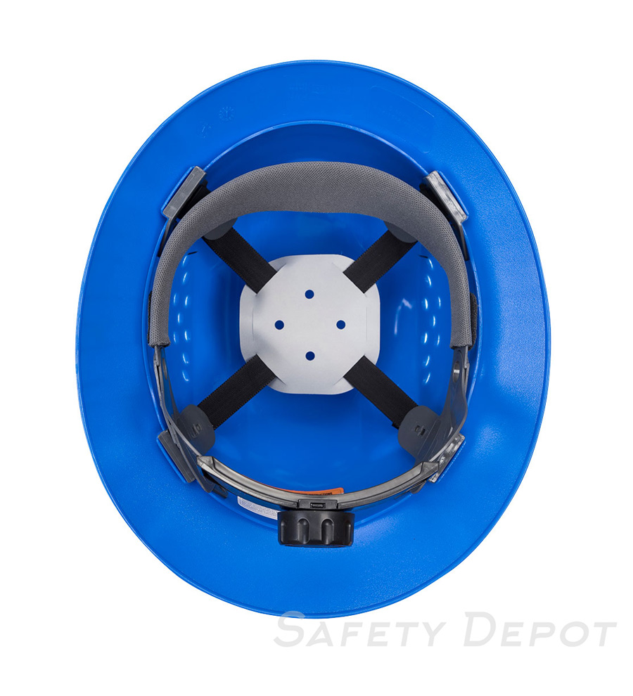 PW52 Royal Blue Full Brim Premier Hard Hat Vented HDPE shell